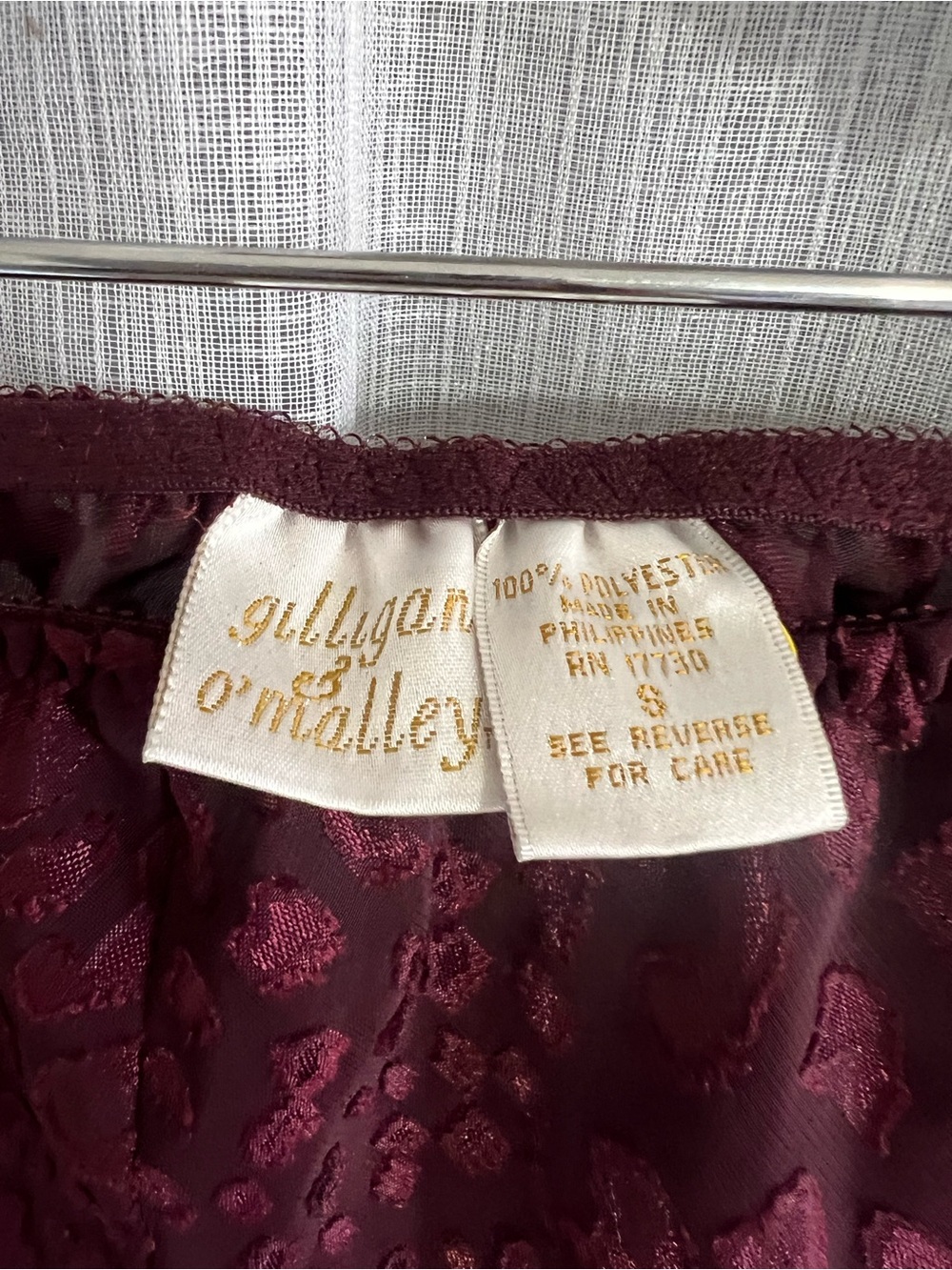 Gillian & O’Malley Burgundy Sheer Leopard Print Cami & shorts - Picture 5 of 5